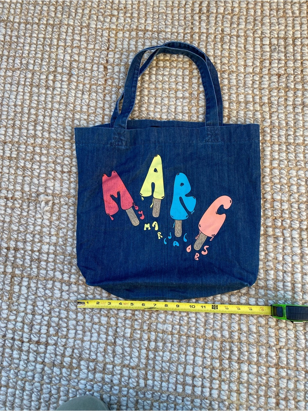 Marc Jacobs Denim Tote with Multicolored Popsicle Graphic
